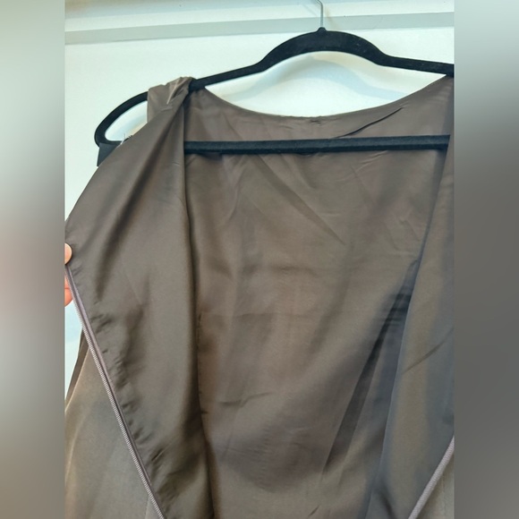 NWT PrettyLittleThings Chocolate Brown Boat Neck Satin Fishtail Midi Dress-US 6 - Picture 8 of 14